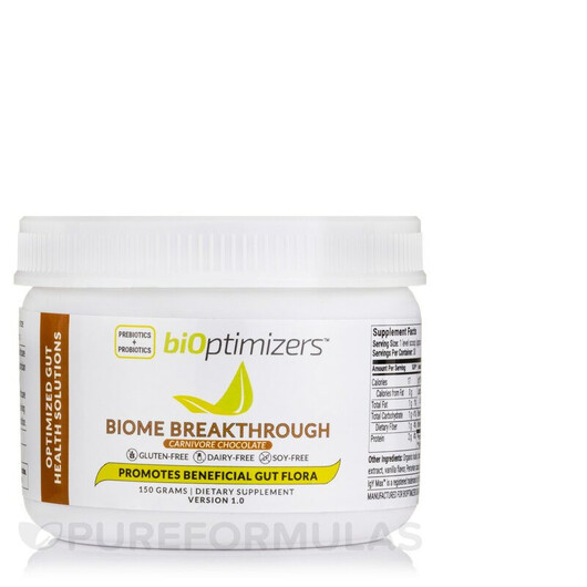 Основне фото товару BiOptimizers, Biome Breakthrough Chocolate, Пробіотики, 150 г