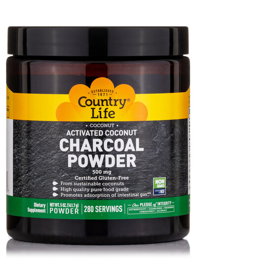 Основне фото товару Activated Coconut Charcoal Powder 500 mg Основне фото товару Activated Coconut Charcoal Powder 500 mg, Активоване вугілля, 141