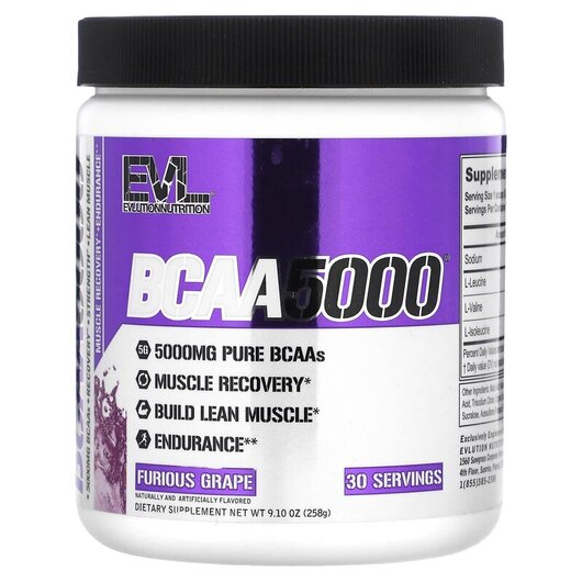 Основное фото товара EVLution Nutrition, БЦАА, BCAA5000 Furious Grape, 258 г
