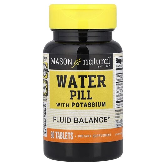 Основне фото товару Mason, Water Pill with Potassium, Діуретики, 90 таблеток