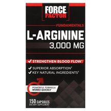 L-Arginine 600 mg L-Аргинин Force Factor 150 капсул
