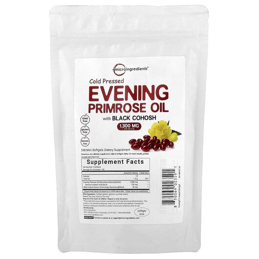 Основне фото товару Cold Pressed Evening Primrose Oil, Клопогон кістевидний, 240 Mini