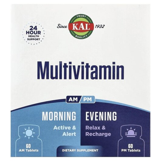 Основне фото товару Multivitamin Morning & Evening 2 Pack, Мультивітаміни, 60 Tab
