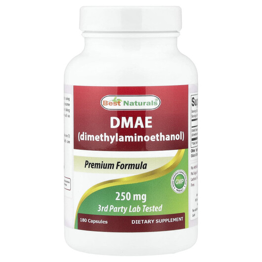 Основное фото товара DMAE 250 mg Основное фото товара Best Naturals, Диметиламиноэтанол, DMAE 250 mg, 180 капсул