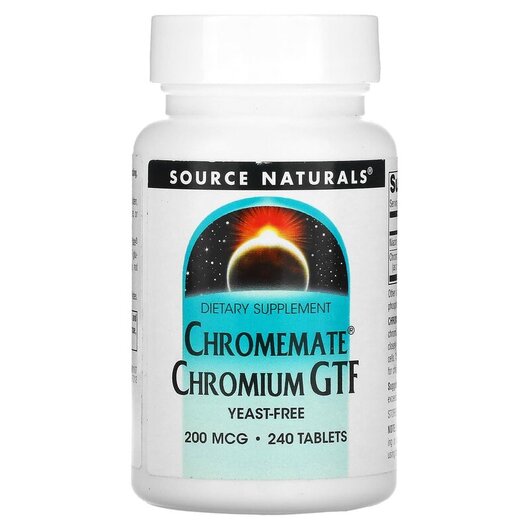 Основне фото товару Chromemate Chromium GTF 200 mcg 240, Хром GTF 200 мкг, 240 таблет