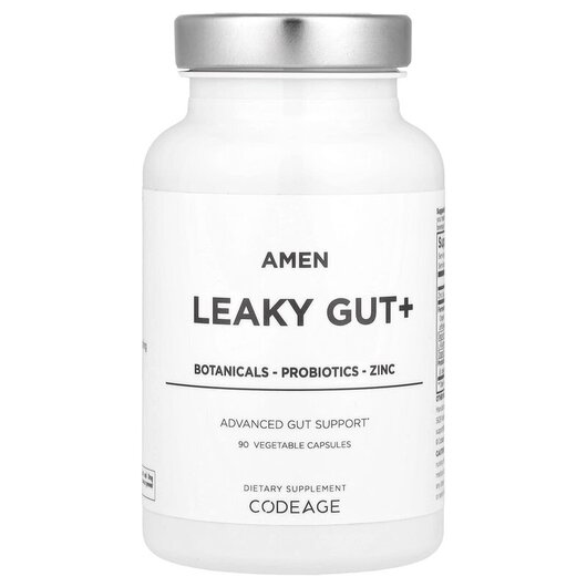 Основное фото товара Amen Leaky Gut + Основное фото товара CodeAge, Поддержка кишечника, Amen Leaky Gut +, 90 капсул
