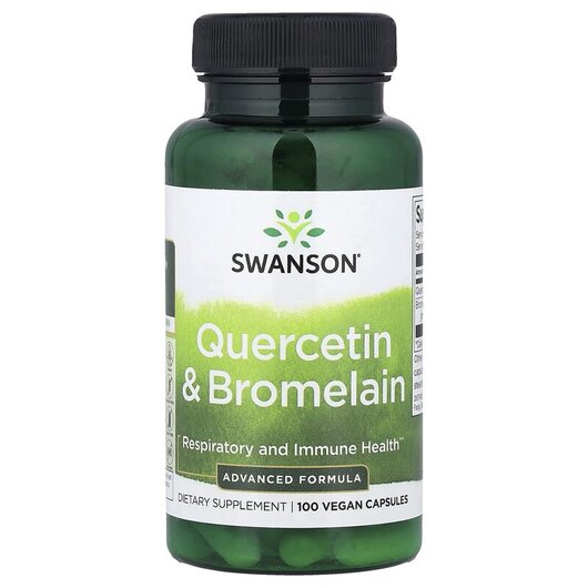 Основне фото товару Swanson, Quercetin & Bromelain, Кверцетин, 100 капсул