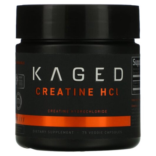 Основне фото товару Creatine HCl Основне фото товару Kaged, Creatine HCl Capsules, Креатин гідрохлорид, 75 капсул