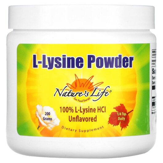 Основное фото товара Natures Life, L-Лизин, L-Lysine Powder Unflavored, 200 г