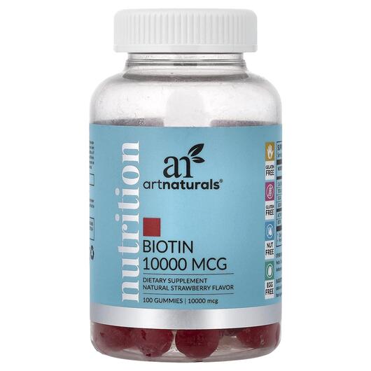 Основное фото товара Nutrition Biotin Gummies Natural Strawberry, Витамин B7 Биотин, 1