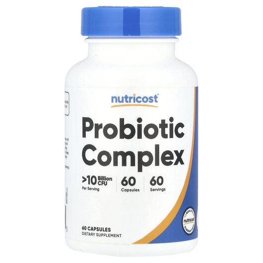 Основне фото товару Probiotic Complex >10 Billion CFU Основне фото товару Nutricost, Probiotic Complex >10 Billion CFU, Вітамін C, 60 ка