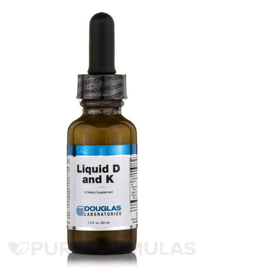 Основне фото товару Liquid D and K Основне фото товару Douglas Laboratories, Liquid D and K, Рідкий Вітамін D3, 30 мл