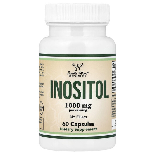 Основне фото товару Double Wood Supplements, Inositol, Вітамін B8 Інозитол, 60 капсул