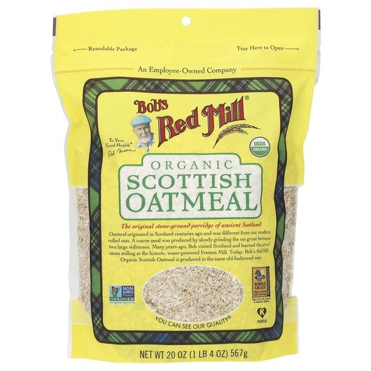 Основное фото товара Organic Scottish Oatmeal Основное фото товара Bob's Red Mill, Овес, Scottish Oatmeal, 567 г