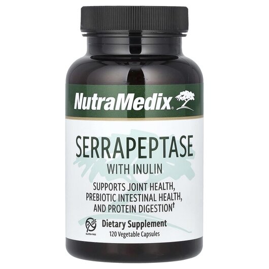 Основное фото товара Serrapeptase with Inulin Основное фото товара NutraMedix, Серрапептаза, Serrapeptase with Inulin, 120 капсул