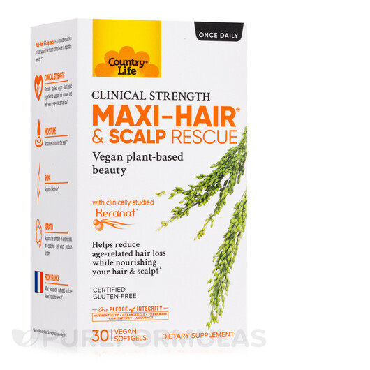 Основне фото товару Maxi-Hair & Scalp Rescue Основне фото товару Country Life, Maxi-Hair & Scalp Rescue, Шкіра нігті волосся,