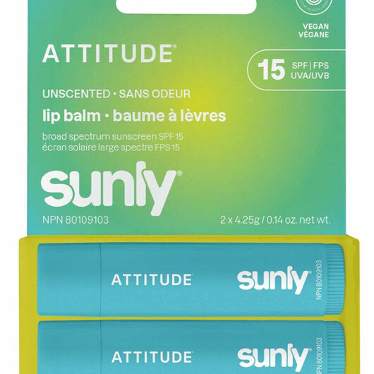 Основное фото товара Sunly Lip Balm Duo SPF Основное фото товара ATTITUDE, Бальзам для губ, Sunly Lip Balm Duo SPF, 2 x