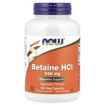 Бетаїн 648 мг Betaine HCL 648 mg NOW Foods 120 капсул Бетаїн 648 мг Betaine HCL 648 mg NOW Foods 120 капсул