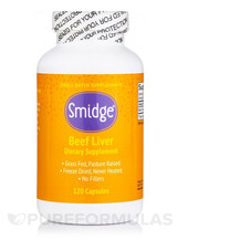 Beef Liver Бычья печень Smidge 120 капсул Beef Liver Бычья печень Smidge 120 капсул