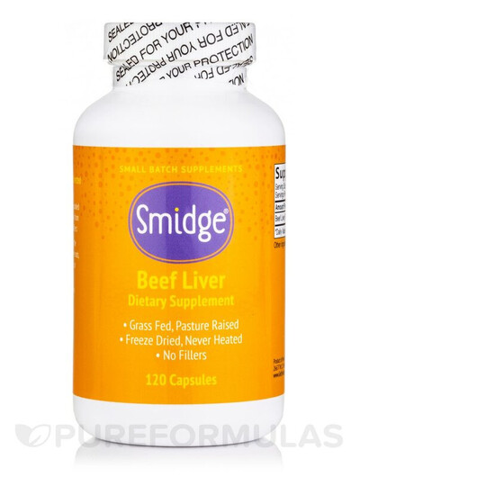 Основное фото товара Beef Liver Основное фото товара Smidge, Бычья печень, Beef Liver, 120 капсул