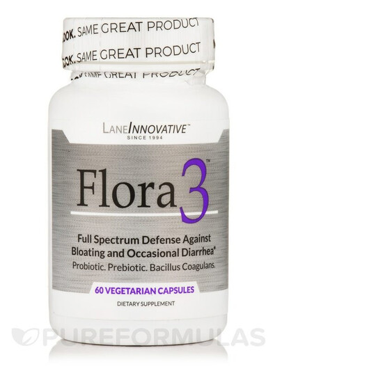 Основне фото товару Flora3 Основне фото товару Lane Innovative, Flora3, Пробіотики, 60 капсул
