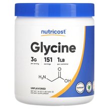Glycine Unflavored L-Глицин Nutricost 454 г