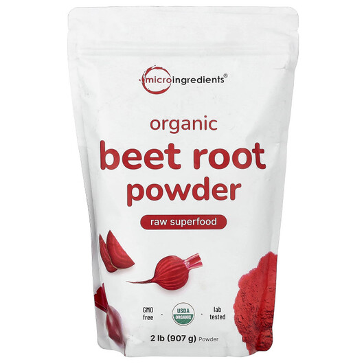 Основне фото товару Organic Beet Root Powder Основне фото товару Micro Ingredients, Organic Beet Root Powder, Червоний буряк, 907