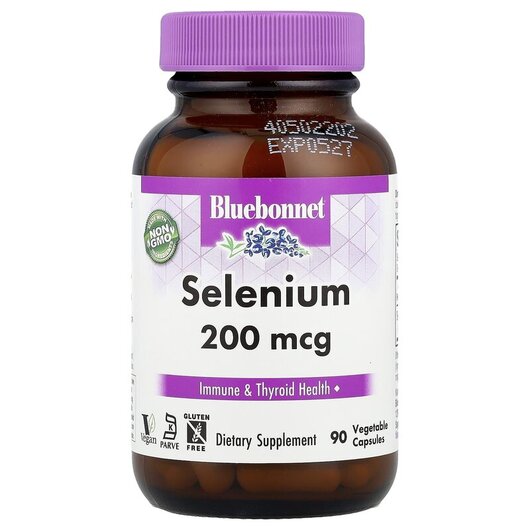 Основне фото товару Bluebonnet Nutrition, Selenium 200 mcg, Селен, 90 капсул