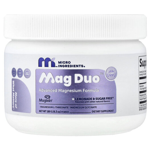 Основное фото товара Mag Duo Advanced Magnesium Formula Lemonade Основное фото товара Магний Треонат, Mag Duo Advanced Magnesium Formula Lemonade, 180