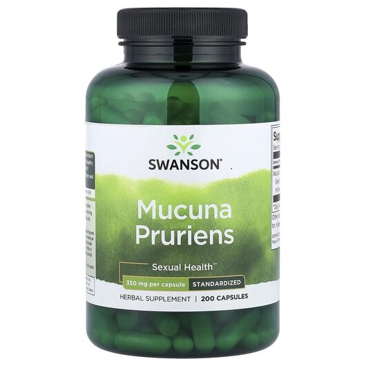 Основное фото товара Mucuna Pruriens 350 mg Основное фото товара Swanson, Мукуна, Mucuna Pruriens 350 mg, 200 капсул