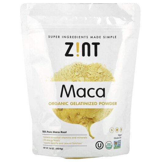 Основне фото товару Maca Organic Gelatinized Powder Основне фото товару Zint, Maca Organic Gelatinized Powder, Мака, 454 г