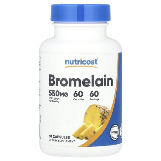 Основное фото товара Bromelain 550 mg Основное фото товара Nutricost, Бромелайн, Bromelain 550 mg, 60 капсул