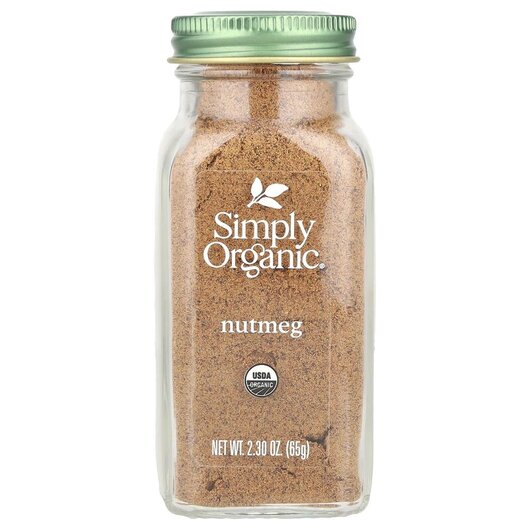 Основне фото товару Simply Organic, Ground Nutmeg, Спеції, 65 г