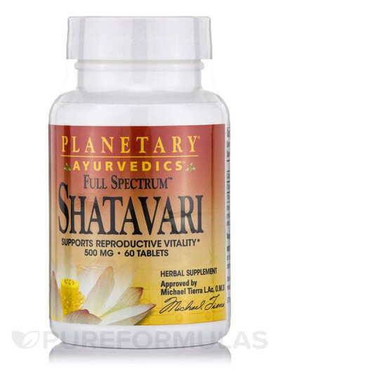 Основне фото товару Planetary Ayurvedics, Full Spectrum Shatavari, Шатаварі, 60 табле