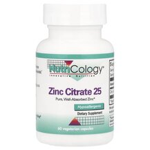Цитрат цинку 25 мг Zinc Citrate 25 mg 60 Nutricology Цитрат цинку 25 мг Zinc Citrate 25 mg 60 Nutricology