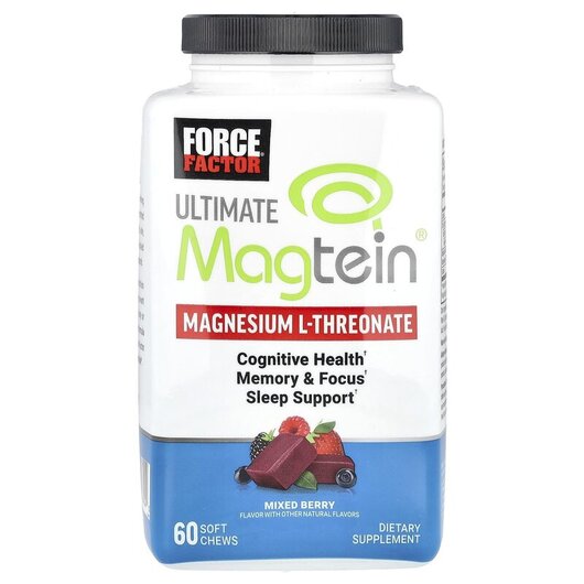 Основне фото товару Ultimate Magtein Magnesium L-Threonate Mixed Berry Основне фото товару Ultimate Magtein Magnesium L-Threonate Mixed Berry, Магній, 60 та