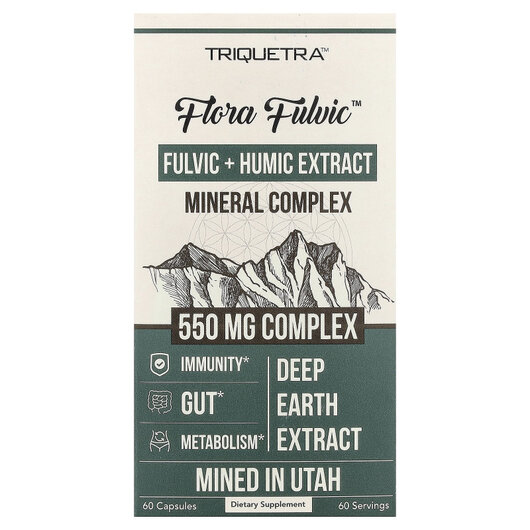 Основне фото товару Flora Fulvic Fulvic + Humic Extract Mineral Complex 550 mg Основне фото товару Flora Fulvic Fulvic + Humic Extract, Фульвові та Гумінові кислоти