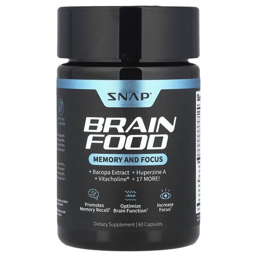 Основне фото товару Brain Food Bacopa Extract Основне фото товару Brain Food Bacopa Extract, Підтримка мозку, 60 капсул