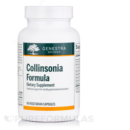Основне фото товару Collinsonia Formula 200 mg Основне фото товару Genestra, Collinsonia Formula 200 mg, Коллінзонія, 90 капсул