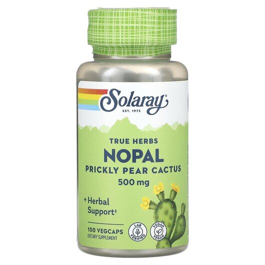 Основное фото товара Нопал, True Herbs Nopal Prickly Pear Cactus 500 mg, 100 капсул