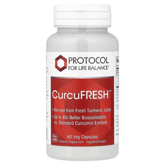 Основне фото товару Protocol for Life Balance, CurcuFRESH, Куркумін, 60 капсул