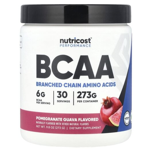 Основне фото товару Performance BCAA Pomegranate Guava Основне фото товару Nutricost, Performance BCAA Pomegranate Guava, БЦАА, 273 г