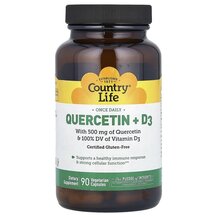 Quercetin + D3 Кверцетин + D3 Country Life 90 капсул