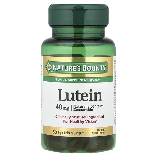 Основное фото товара Nature's Bounty, Лютеин 40 мг, Lutein 40 mg, 30 капсул