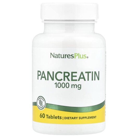 Основное фото товара Pancreatin 1000 mg Основное фото товара Natures Plus, Панкреатин 1000 мг, Pancreatin 1000 mg, 60 таблеток