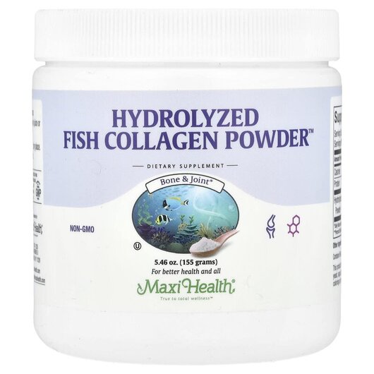 Основное фото товара Hydrolyzed Fish Collagen Powder Основное фото товара Maxi Health, Коллаген, Hydrolyzed Fish Collagen Powder, 155 г
