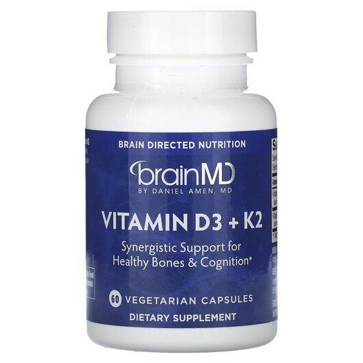 Основное фото товара BrainMD, Витамин D3, Vitamin D3 + K2, 60 капсул