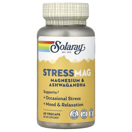 Основное фото товара Solaray, Ашваганда, StressMag Magnesium & Ashwagandha, 60 кап