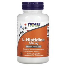 L-Гістидин L-Histidine 600 mg NOW Foods 60 капсул