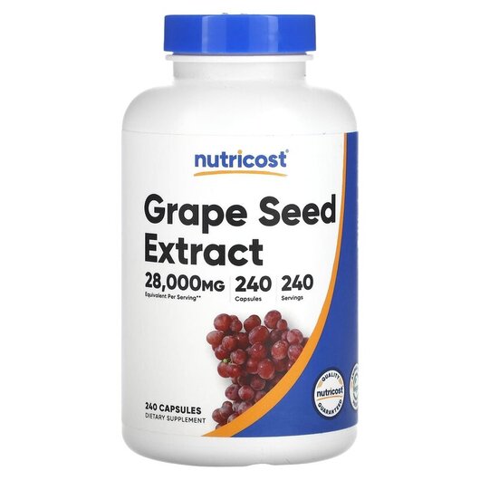 Основное фото товара Grape Seed Extract 28000 mg Основное фото товара Экстракт виноградных косточек, Grape Seed Extract 28000 mg, 240 к